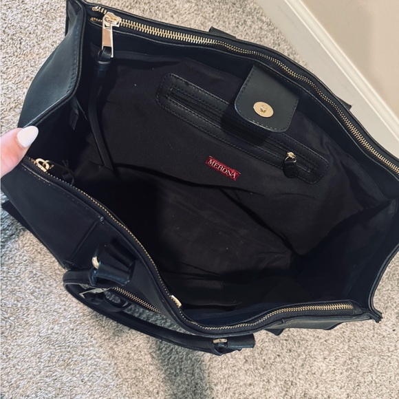 Black Leather Tote Bag - Picture 5 of 12